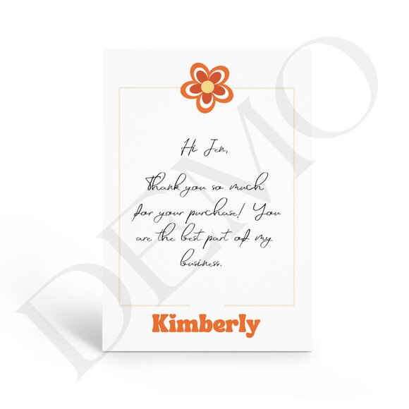 Boho Flower Thank You Note Cards with Your Name - Picture 3 of 5